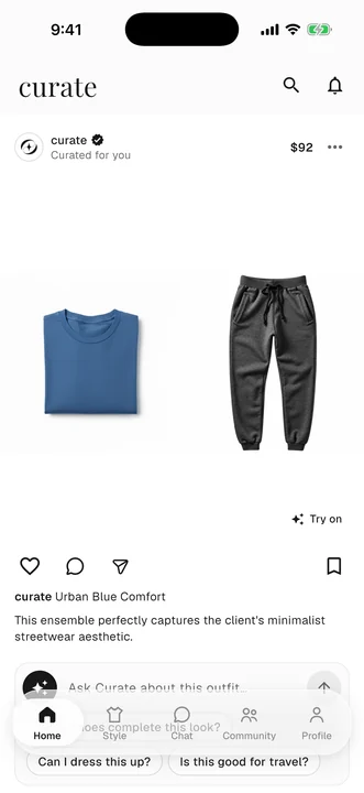 Curate home feed
